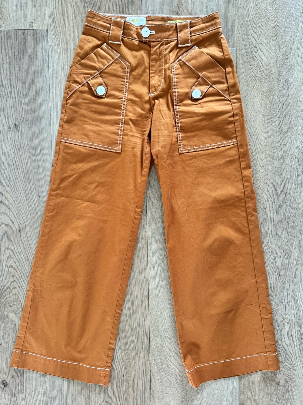 Maeve Cropped Wide-Leg Carpenter Pants 0